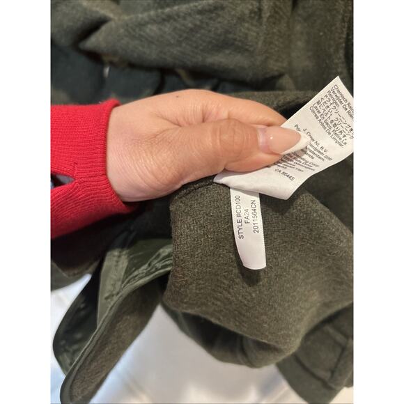 New JCREW Size XS Trench Coat in Double-Faced Wool in Green $368 CD100 - Picture 8 of 10